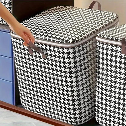 Haven Storage Box - Durable Houndstooth Collapsible Container