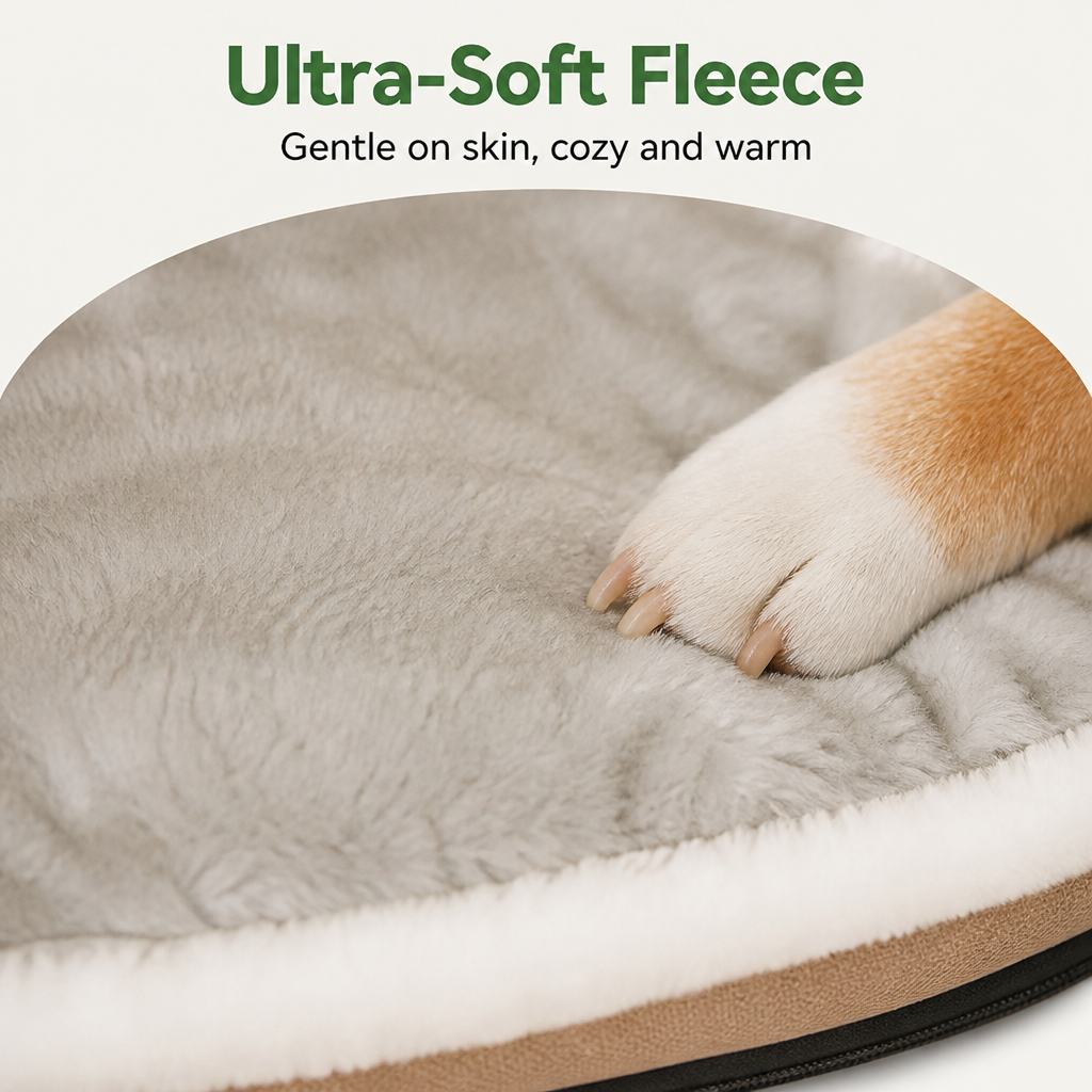 Ortekor 2-In-1 Detachable Plush Fleece Pet House Bed