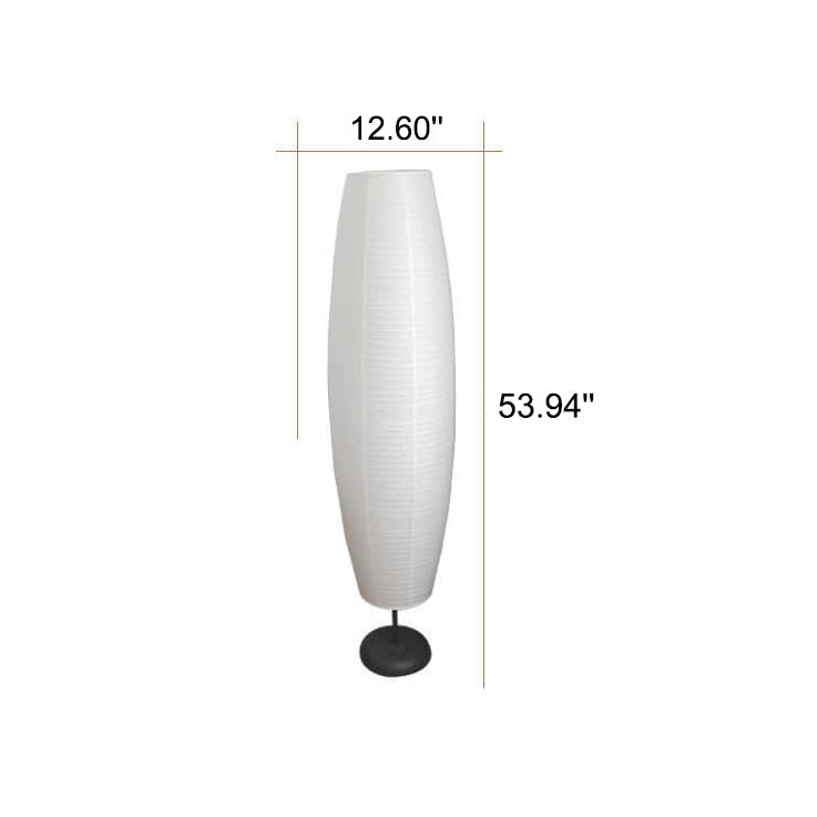 Dual-Socket Upright Lamp with Rice Paper Diffuser 54-Inch Tall White or Black for Bedside & Lounge