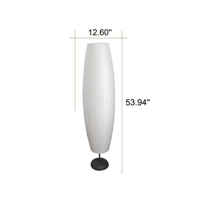 Dual-Socket Upright Lamp with Rice Paper Diffuser 54-Inch Tall White or Black for Bedside & Lounge