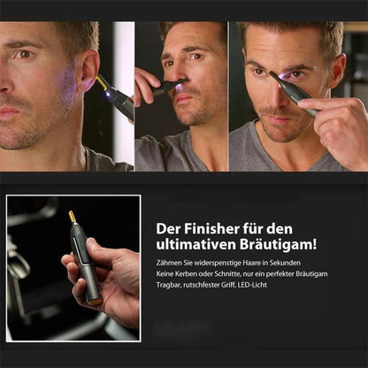 Precision Eyebrow Trimmer with LED Light – Ultra-Slim Electric Detail Shaver for Brows, Nose & Ears – Cordless Facial Hair Remover with