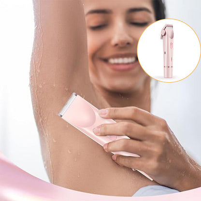 Rechargeable Dual-Head Precision Trimmer for Face, Underarms & Bikini Line – Waterproof IPX7, USB-C Fast Charging, Gentle on Sensitive Skin