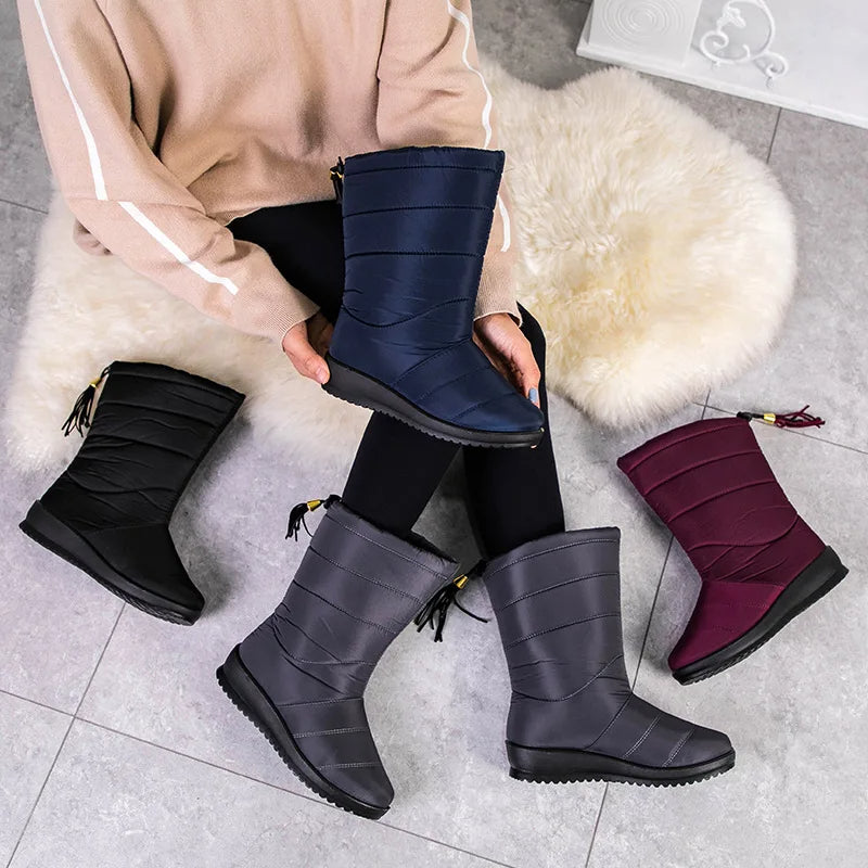 Insulated Winter Boots for Women – Plush Faux Fur Lining, Anti-Slip Sole, Wide Fit Snow Footwear for Hiking & Daily Wear
