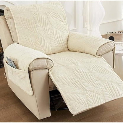Botanical Print Furniture Protector for Recliners – Anti-Slip Stretch Chair Cover for Living Room & Home Office