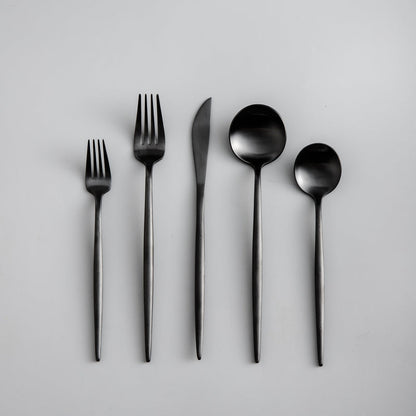 Stainless Steel Flatware Set – Matte Finish 5-Piece Place Settings for Everyday & Formal Dining