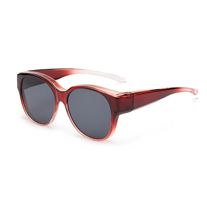 Polarized Over-Prescription-Glasses Sunglasses UV400 Cat-Eye Wraparound Shades for Eyeglass Wearers Driving Outdoor Sports Women Men