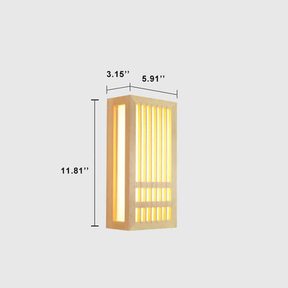 Wood Sconce Light 12 in Neutral Finish for Hallway Bedroom Entryway Ambient Low-Profile Fixture Energy-Saving Indoor Decor