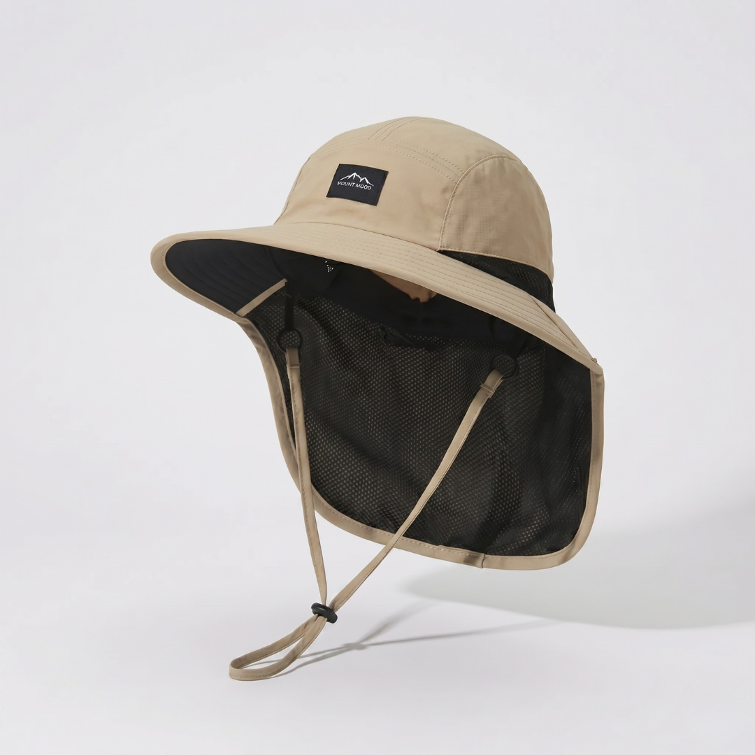 Adventure Fishing Headwear with Fold-Down Mesh Shield for Neck & Ears | Outdoor Boonie Cap for Hiking & Camping | UPF 50+ Shaded Crown &