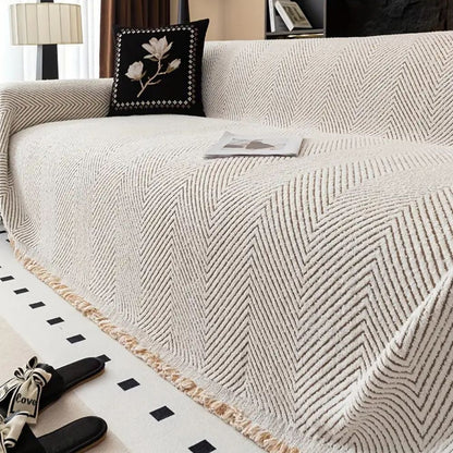 Herringbone Throw Blanket for Couch – Water-Resistant Microfiber Sofa Cover, Machine Washable, Non-Slip Furniture Protector for Living