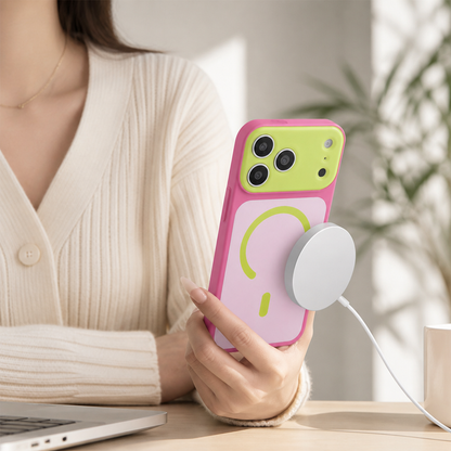 Reinforced-Corner Magnetic Phone Case with Drop Protection & Wireless Charging Alignment for iPhone 13-17 Series