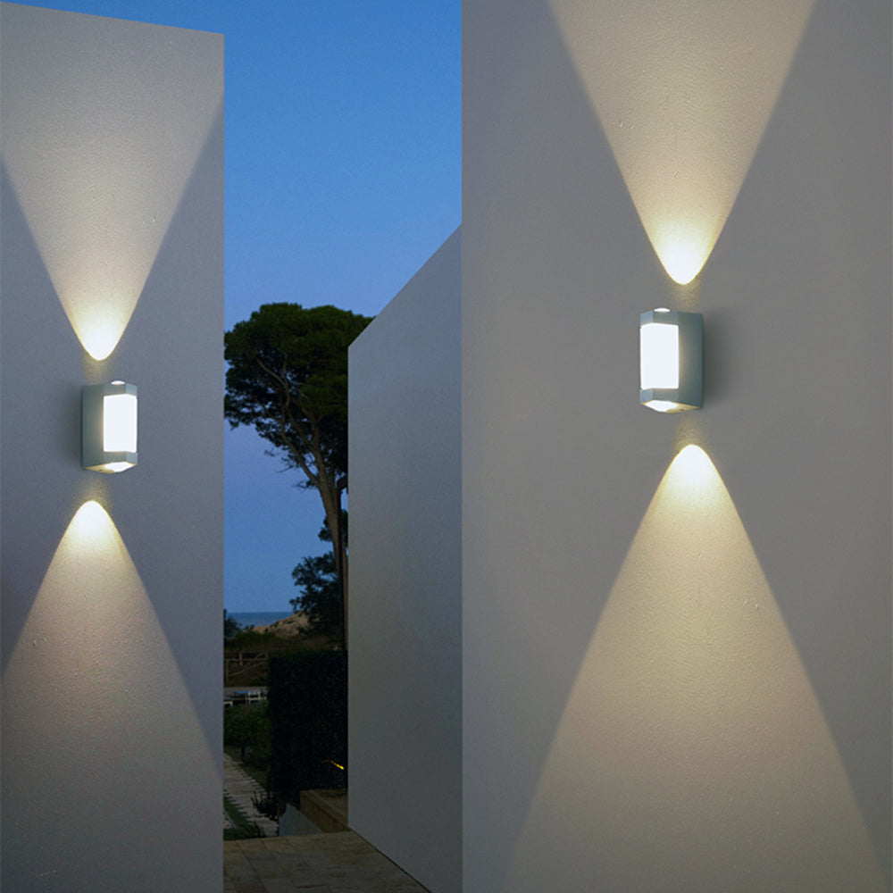 Outdoor Sconce Fixture 10.6 in Black Waterproof Bidirectional Beam for Exterior Walls Entrance Porch Garden Pathway Architectural Accent IP6