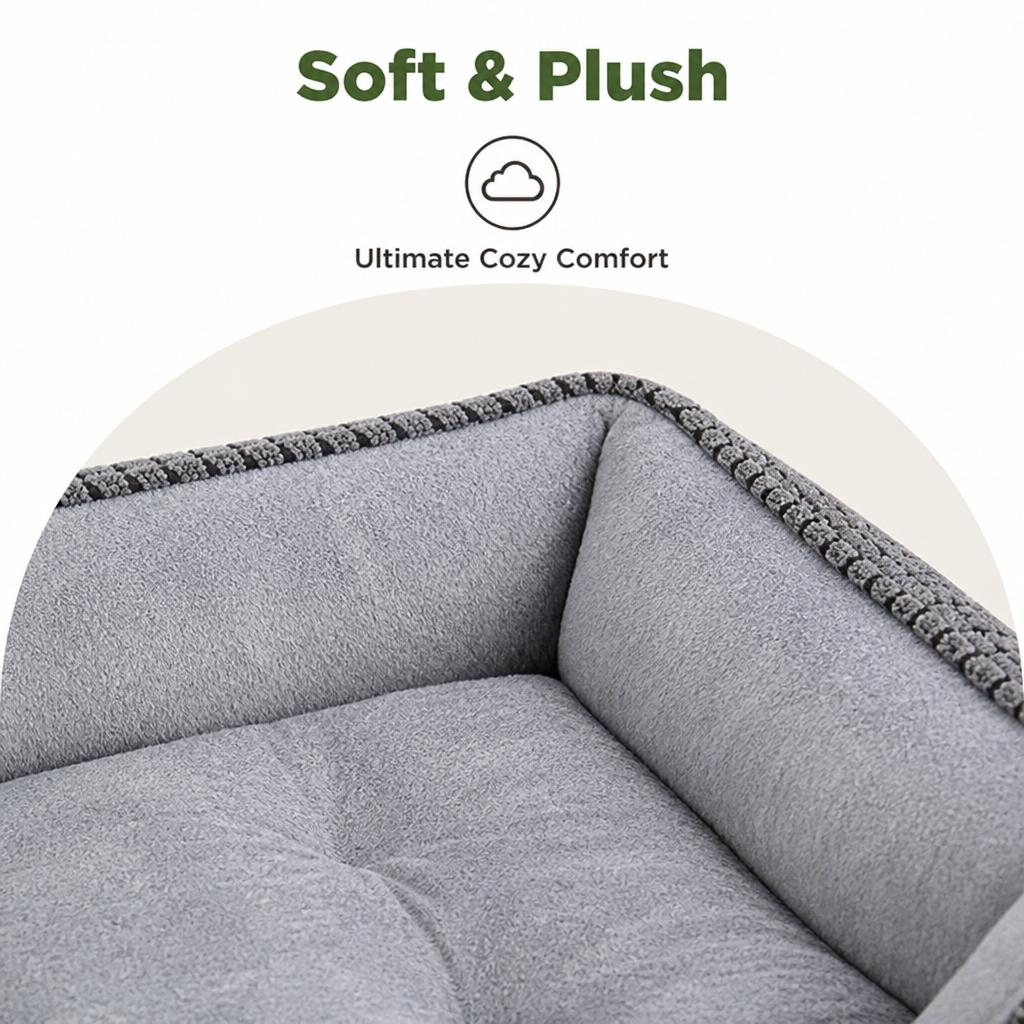 Ortekor Flannel & Machine Washable Non-Slip Dog Bed