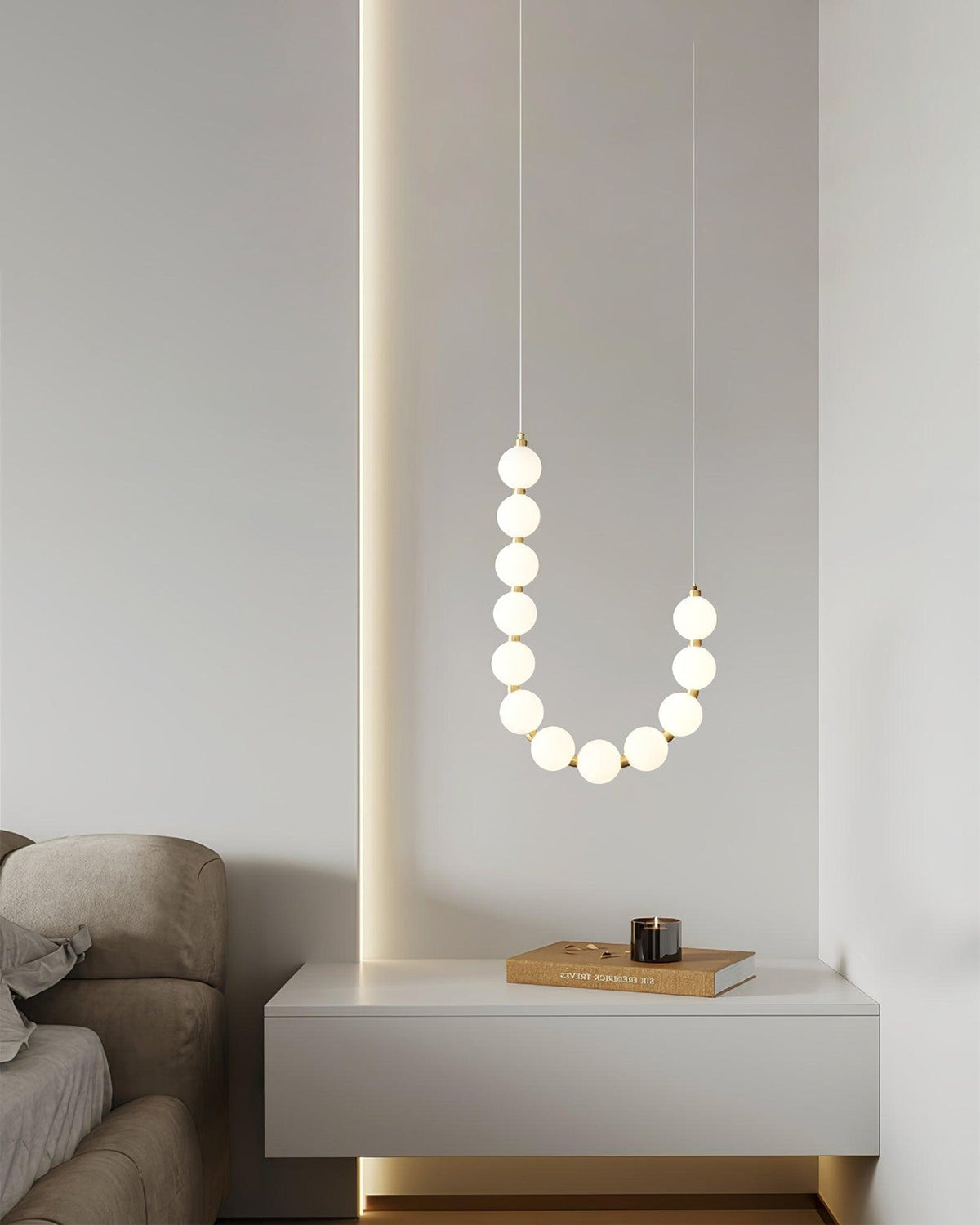 Cascading Glass Globe Pendant Light Fixture Gold White Contemporary Overhead Illumination for Breakfast Bar Eating Area Lounge 39 inch