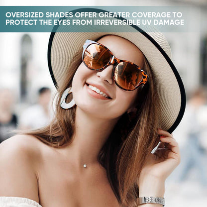 Polarized Over-Prescription Sunglasses Cat-Eye Style UV400 Protection Lightweight Flexible Frame for Outdoor Driving Fishing