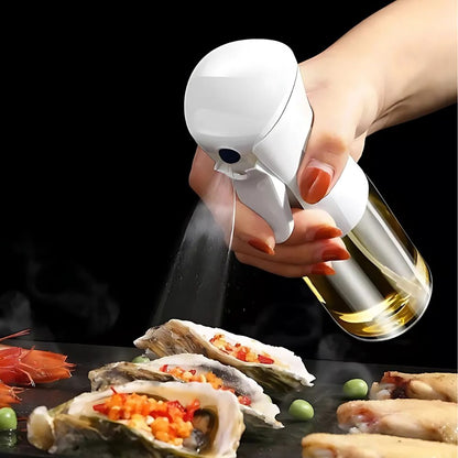 Glass Kitchen Spray Bottle for Cooking Oil Vinegar Dressing 3.5oz Fine Mist Dispenser Refillable for Air Fryer Grilling Baking Salad Prep