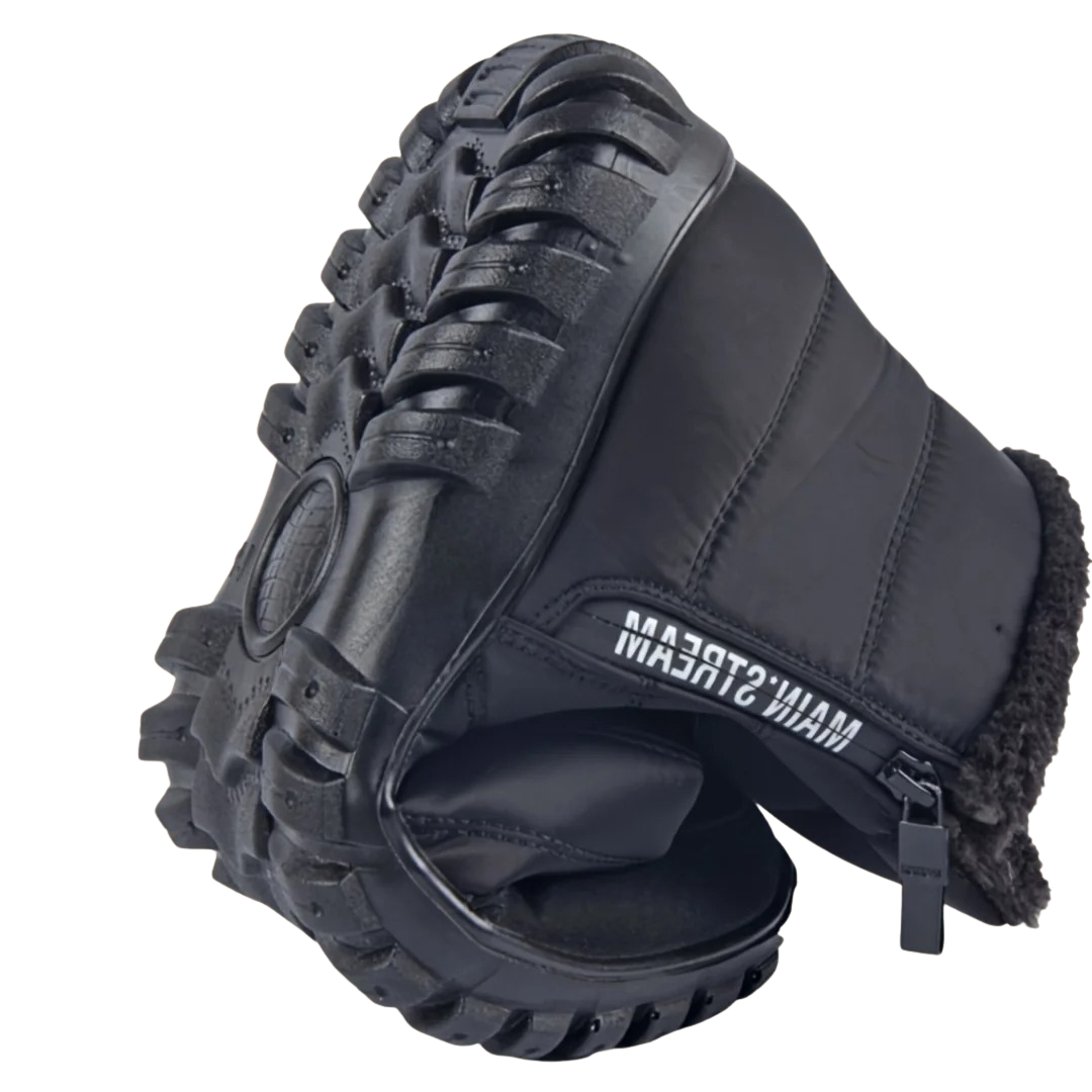 Men's Waterproof Winter Boots with Side Zip | Insulated Snow Boots | Anti-Slip Tread for Wet Ice & Snow | Round Toe Ankle High