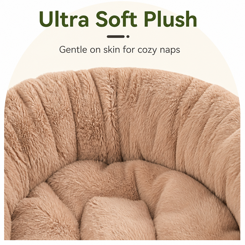 Ortekor Washable & Non-Slip Round Bolster Dog Bed
