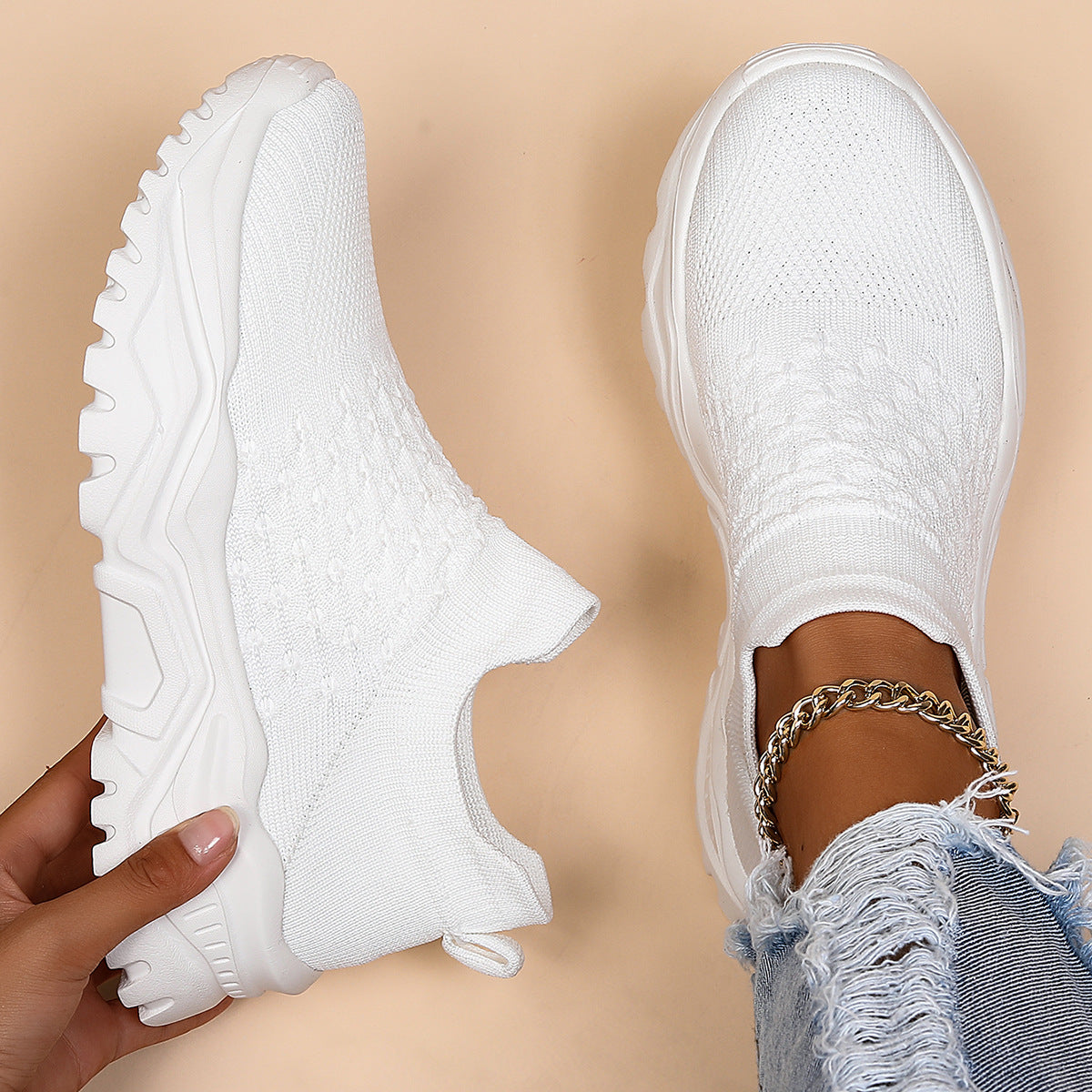 Lightweight Orthopedic Slip-On Sneakers Women's Cushioned Walking Shoes for Everyday Wear Breathable Canvas Footwear