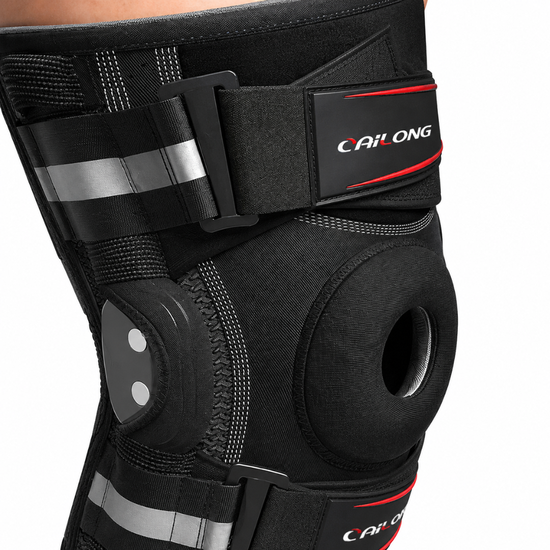 Adjustable Hinged Knee Brace with Open Patella Design for Joint Support & Stability