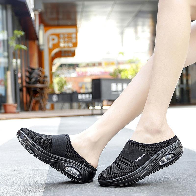 Cushioned Slip-On Sneakers with Arch Support for All-Day Walking Comfort Women's Breathable Mesh Athletic Shoes