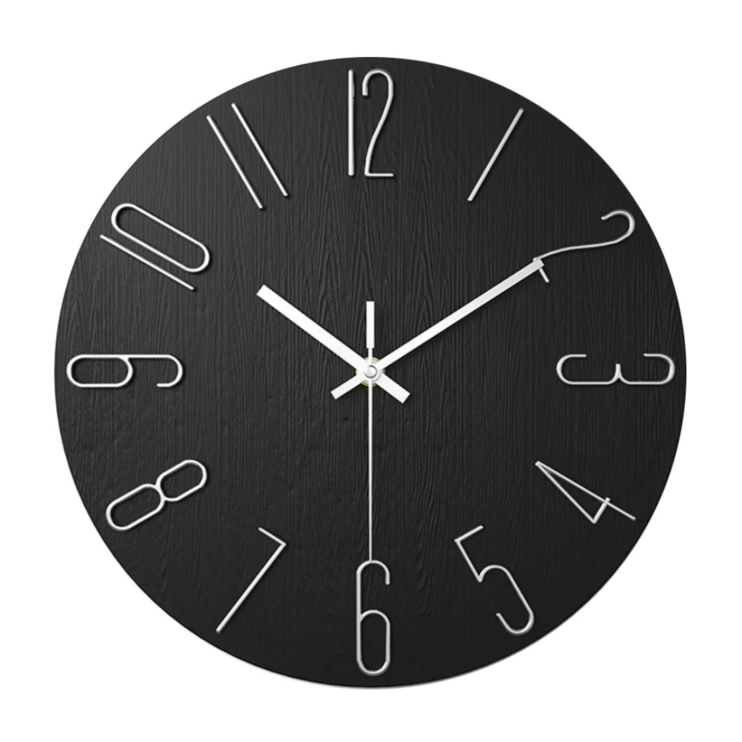 12-Inch Silent Quartz Timepiece for Bedroom & Office – Lightweight Plastic Frame, Battery Operated, Easy Read Display