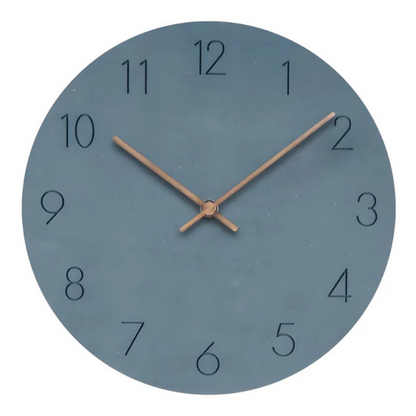 Wooden Wall Clock Silent Quartz Movement No Ticking 11.5 Inch Round Modern Home Office Bedroom Living Room Kitchen Décor Minimalist