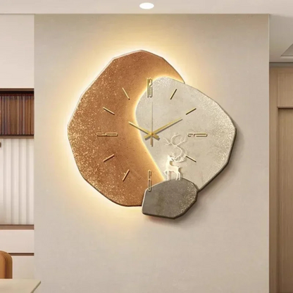 Silent LED Backlit Wood Clock for Bedroom Living Room Home Office Ambient Decorative Timepiece Warm Glow Modern Scandinavian Wall Art
