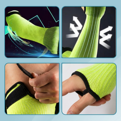 Cut-Resistant Forearm Guards with Hook-and-Loop Straps – 16 Inch Protection Sleeves for Gardening & Workshop Use