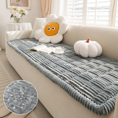 Plush Flannel Furniture Protector for Pets – Non-Slip Waterproof Sofa Throw for Dogs & Cats – Machine Washable Couch Shield