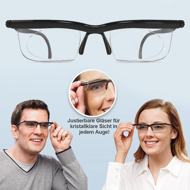 Adjustable Focus Reading Glasses Dial Vision for Men & Women | Variable Strength Eyewear for Close Up Work & Distance | Universal Fit