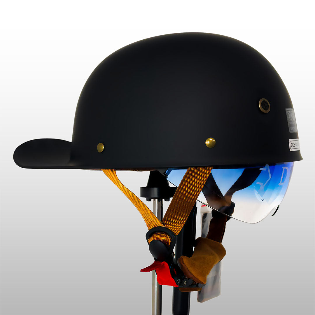 DOT-Certified Motorcycle Half Helmet with Baseball Cap Style for Urban Riding and Commuting