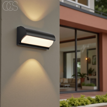 Outdoor LED Wall Light 20W Waterproof Fixture Black 9.8 Inch for Patio Entryway Garden Path Stairway IP65 Rated 960 Lumens Warm Glow