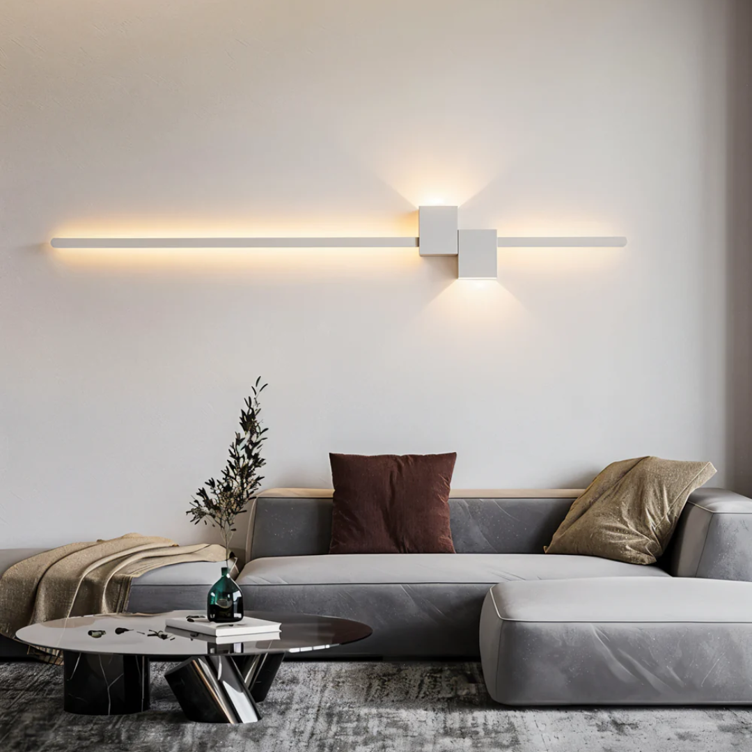Linear LED Sconce 24 Inch Aluminum Up Down Light for Bedroom Hallway Living Room Modern Indoor Fixture Black White Gold 3000K