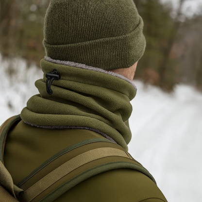 Adjustable Fleece Neck Gaiter with Drawstring for Winter Sports & Outdoor Activities – Versatile Face Cover