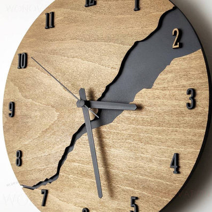 Wooden Wall Clock Natural Minimalist Design for Living Room Bedroom Kitchen Office Home Decor Rustic Modern Timepiece