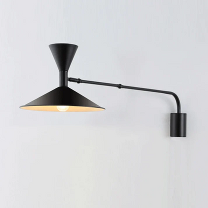 Adjustable Swing Arm Wall Sconce in Metal for Bedroom Reading, Office Task Light, Living Room Accent | E14 LED Socket