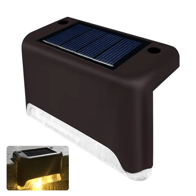 Solar Deck Lights Outdoor Waterproof LED Step Lights for Patio Stairs Fence Pathway Garden Wireless Wall Mount Warm Glow 5-Pack