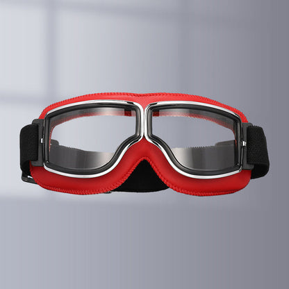 Retro Leather-Padded Motorcycle Goggles for Vintage Riding