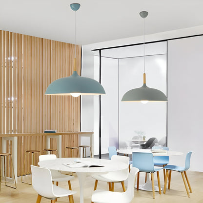 Wood and Iron Drop Light 14-24 Inches Diameter for Kitchen Island Dining Table Modern Minimalist Fixture E27 Socket Cord Height Adjustable