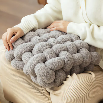 Pinnacle Knot Cushion - Soft Lamb Velvet, Cozy Design
