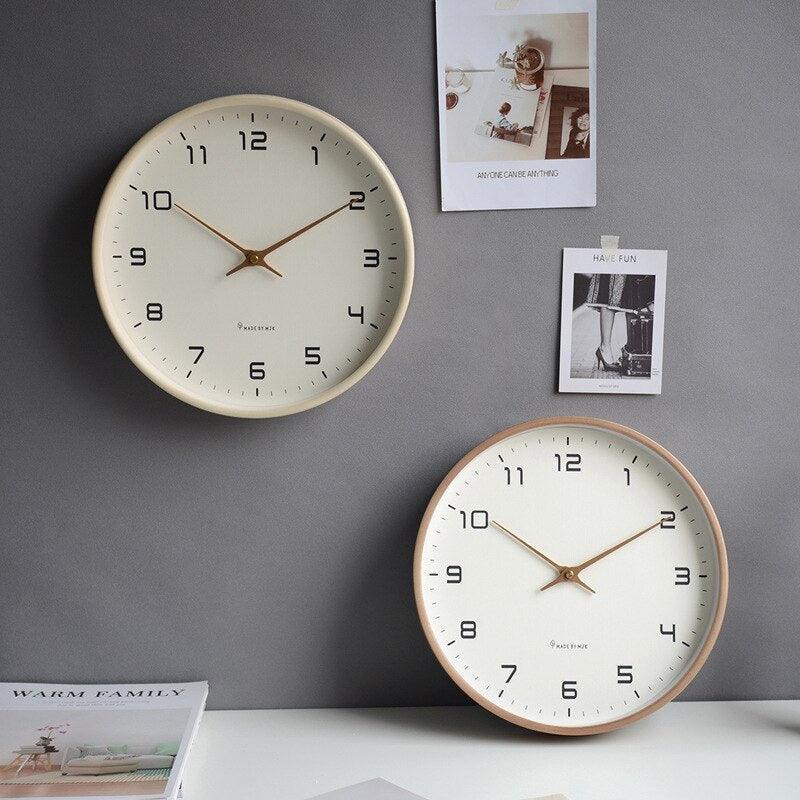 Whisper-Quiet Timepiece 12-Inch Round Face Lightweight Plastic Construction for Bedrooms Offices Kitchens Nurseries Apartment Decor