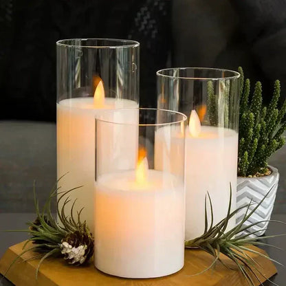 Battery-Operated Flameless LED Candle Set with Realistic Flicker Effect for Home Decor, Dining Tables & Outdoor Use – Safe Wax-Free
