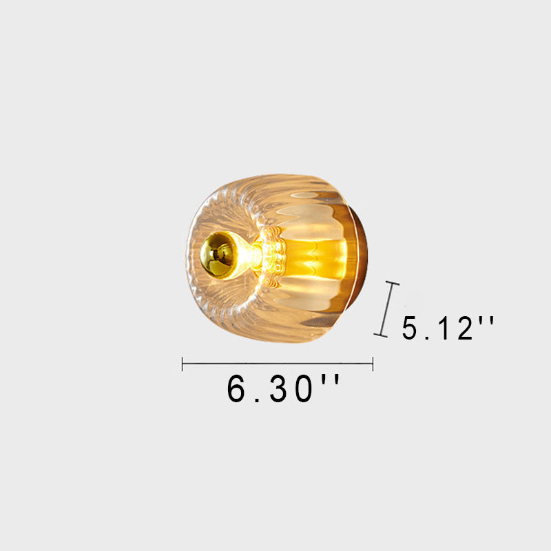 Hardwired Ceiling Light 6.3 Inch Gold Finish for Bedroom Living Room Hallway Bathroom Compact Wall Mount E14 E12 Base Compatible with LED In