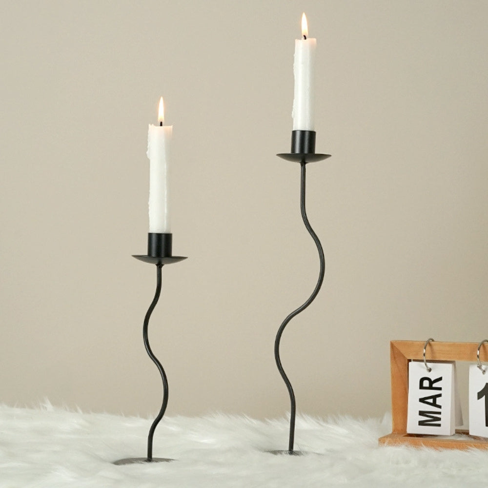 Sable Candle Holder - Sculpted Iron, Vintage Elegance