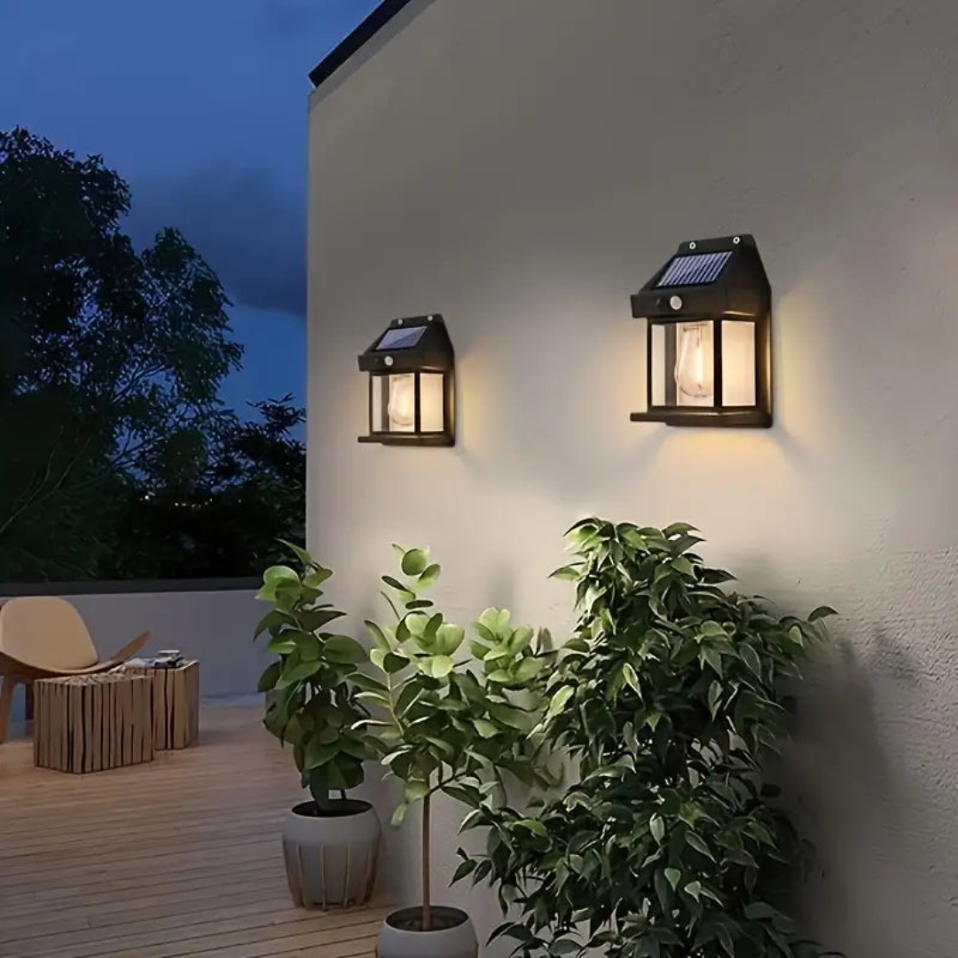 Solar Motion Sensor Security Light 3W LED Warm White for Outdoor Entrance Patio Garden Driveway Wireless Wall Lamp 26 ft Detection