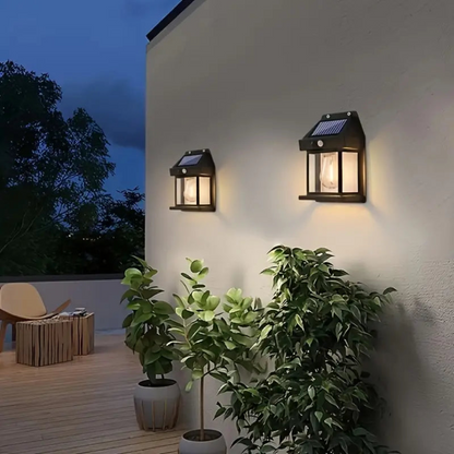 Solar Motion Sensor Security Light 3W LED Warm White for Outdoor Entrance Patio Garden Driveway Wireless Wall Lamp 26 ft Detection