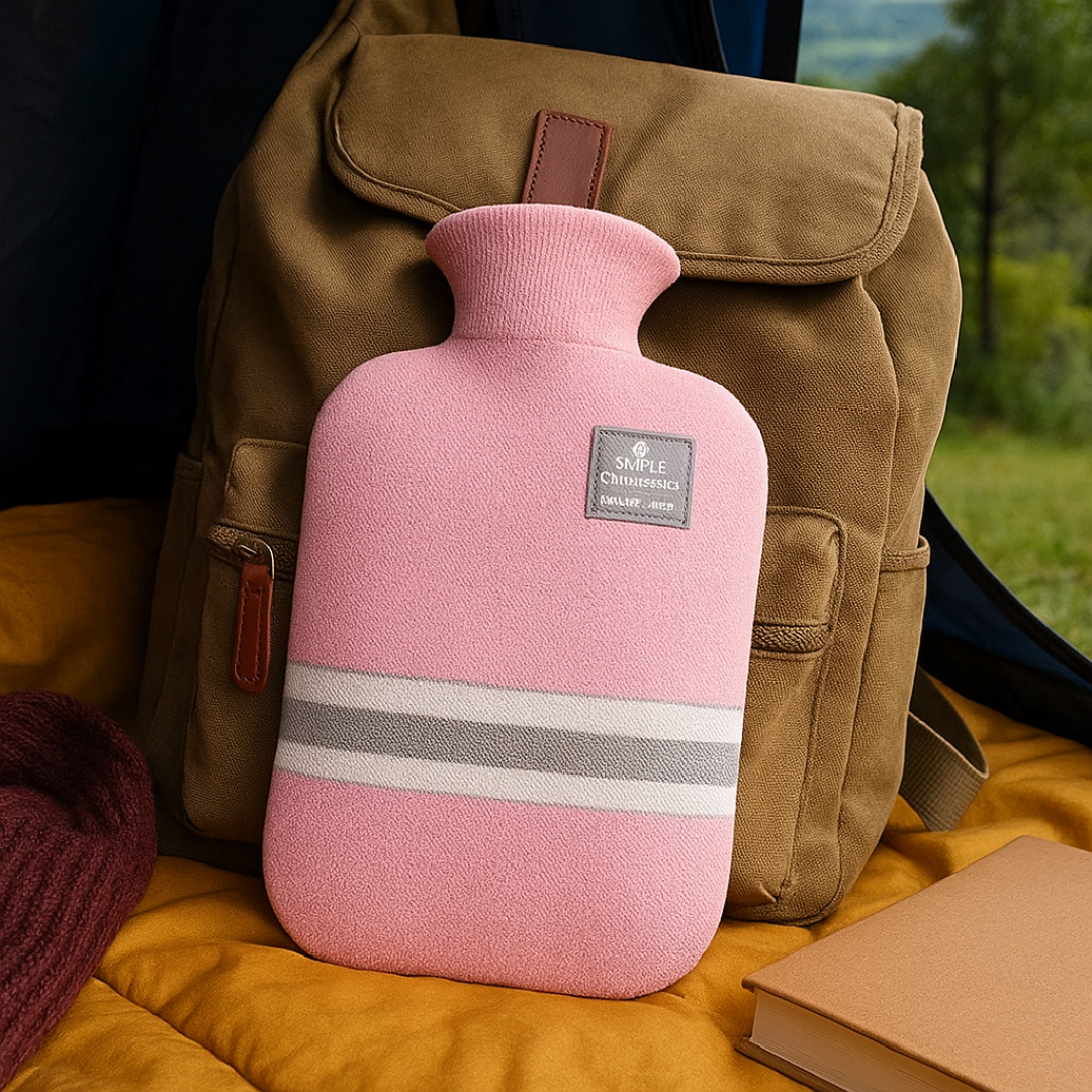 Hot Water Bottle with Knit Cover – 34 fl oz Cozy Heat Therapy for Winter Warmth, Cramps & Muscle Relief