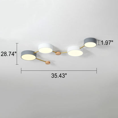 Contemporary Ceiling Light with Natural Wood Accents & Integrated LED | Geometric Multi-Bar Design for Living Rooms, Bedrooms, Hallways