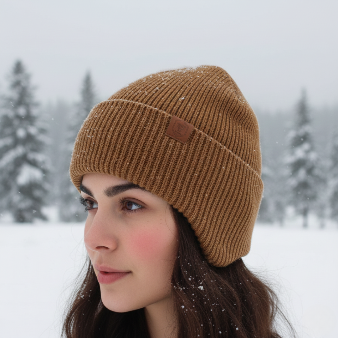 Fleece-Lined Knit Hat with Ear Flaps for Winter Outdoor Activities – Thermal Beanie for Skiing, Hiking, Cycling