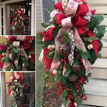 Haven Christmas Wreath - Durable Plastic, Weather-Resistant for Front Door Outdoor Use